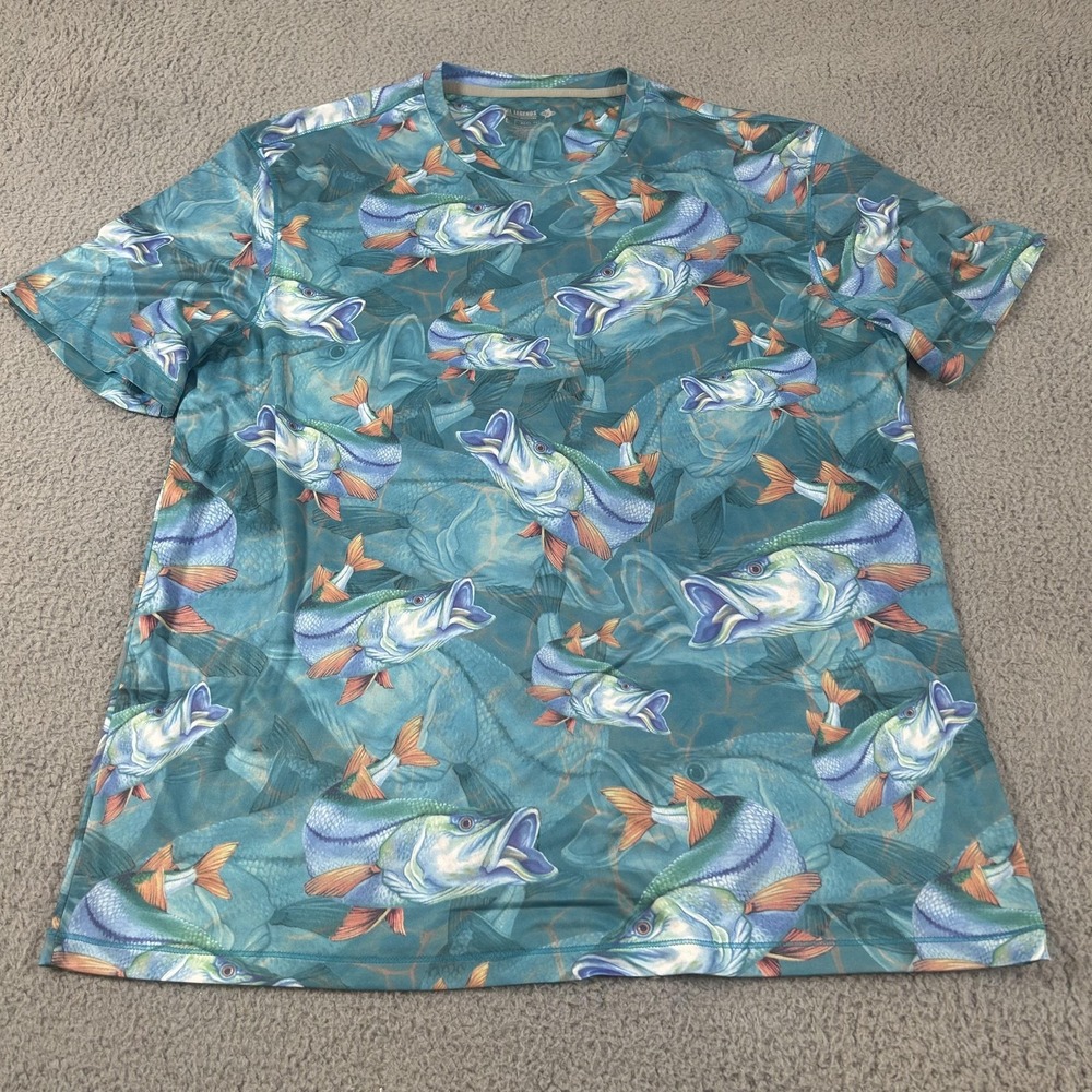 Reel Legends Shirt Mens Large Blue REEL-TEC Fishing Bass Fish Graphic Print - Picture 9 of 11